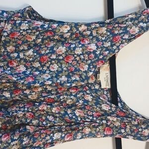 L'ATISTE Floral Maxi Skirt in Blue and Pink